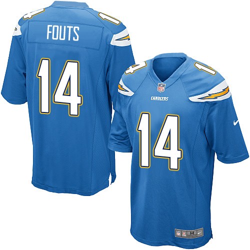 Men's Game Dan Fouts Nike Jersey Electric Blue Alternate - #14 NFL Los Angeles Chargers
